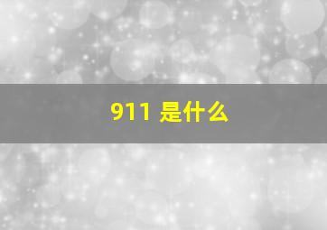 911 是什么